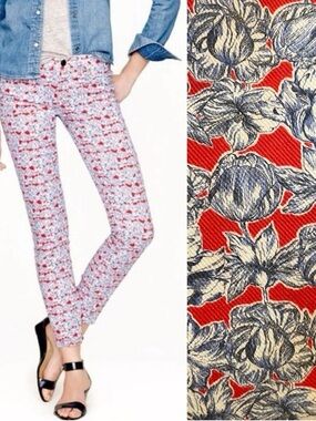 J. Crew Liberty of London Matilda Tulip Toothpick Skinny Ankle Jeans, size 27